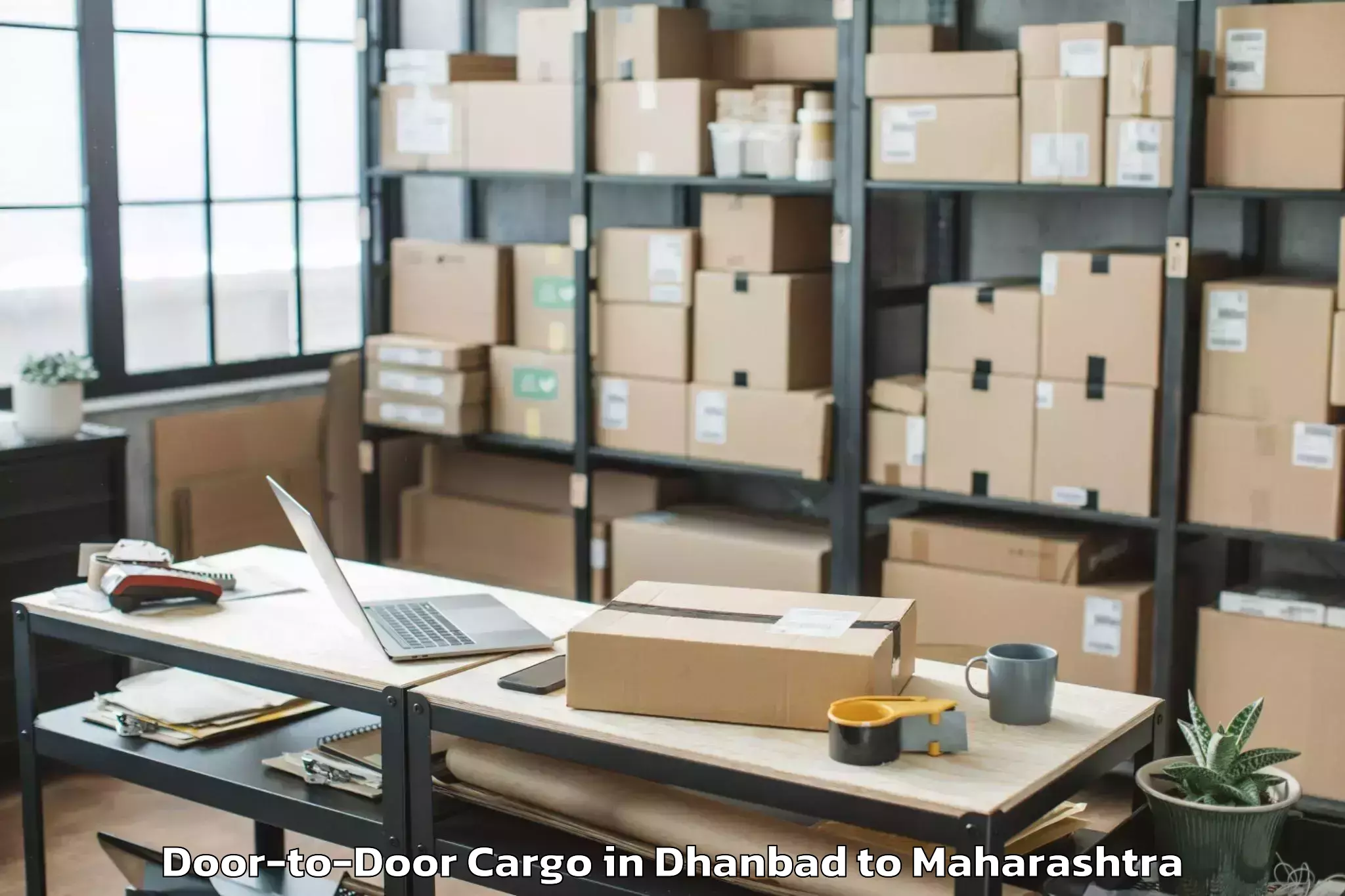 Top Dhanbad to Airoli Door To Door Cargo Available